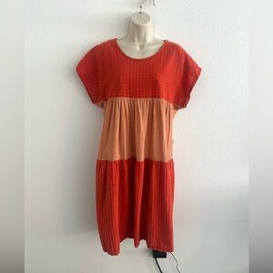 Ace & Jig Red Tan Dolman Sleeve Sundress